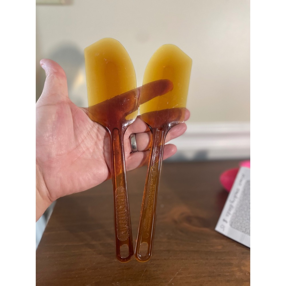 Vintage Robinson Knife Co UltraTemp Spatula Set Amber Brown Heat Resistant USA